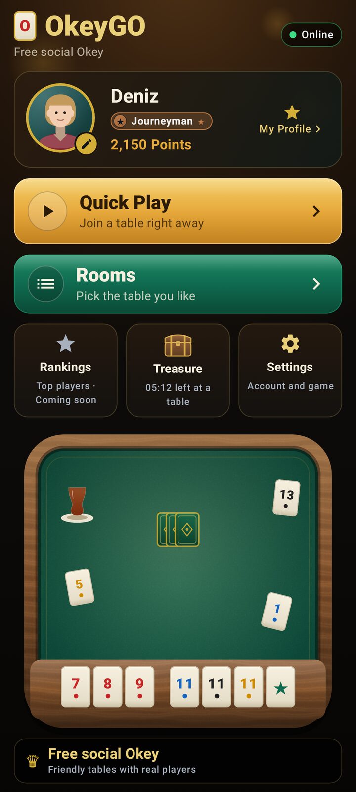 OkeyGo Android app home screen